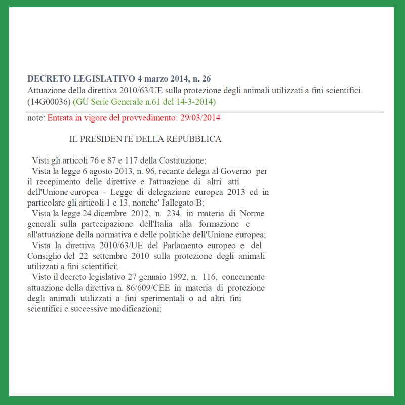 Decreto Legislativo 4 marzo 2014, n.26